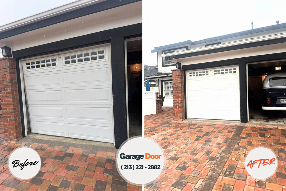 Before and after: garage door spring repair Andrews, FL